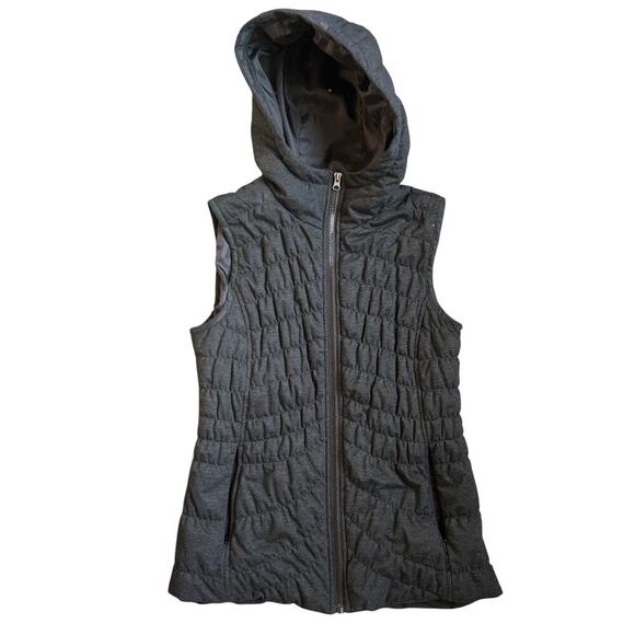 AVEC LES FILLES Quilted Hooded Vest Charcoal XSmall - Picture 2 of 10